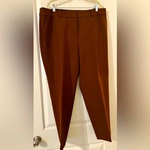 Talbots Hampshire Ankle Pants Plus Size 18W NWT BROWN